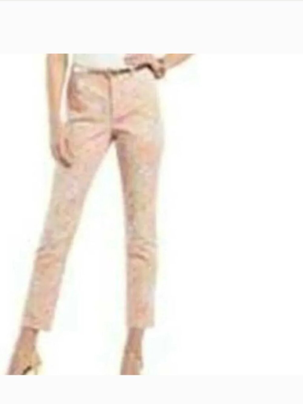 Chaps Denim Ankle Jeans Womens 2 Pink Paisley Stretch Slim 5 Pocket Pants